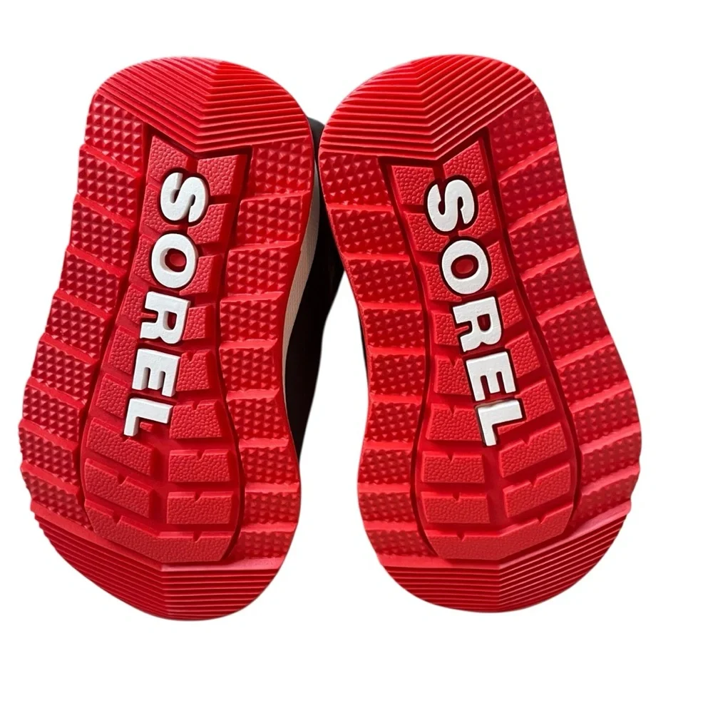 Sorel Toddler Whitney ll Strap Waterproof Boots‎ Jet Poppy Red Size 4 NWT